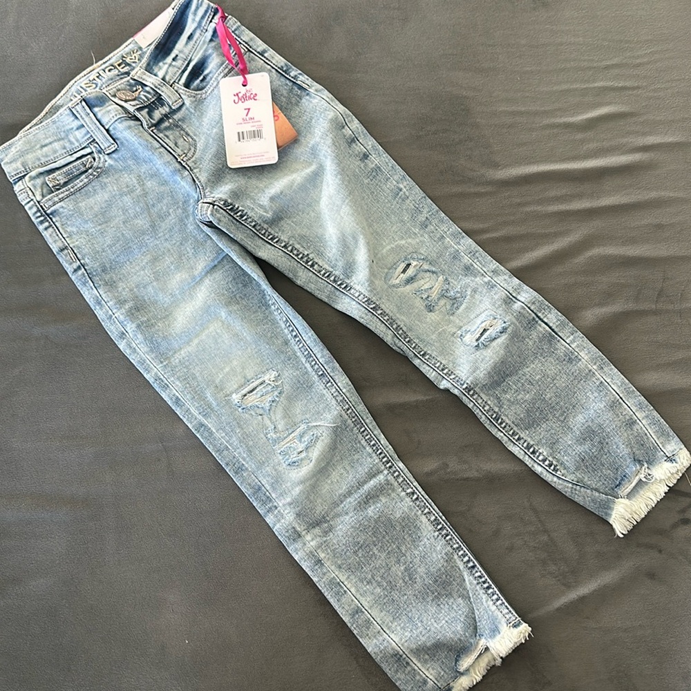 Girls size 7 slim Justice jeans